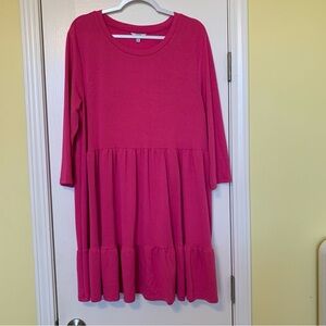🌷Crown & Ivy Ladies Pink Dress. XL. 3/4 sleeves. Perfect for spring!